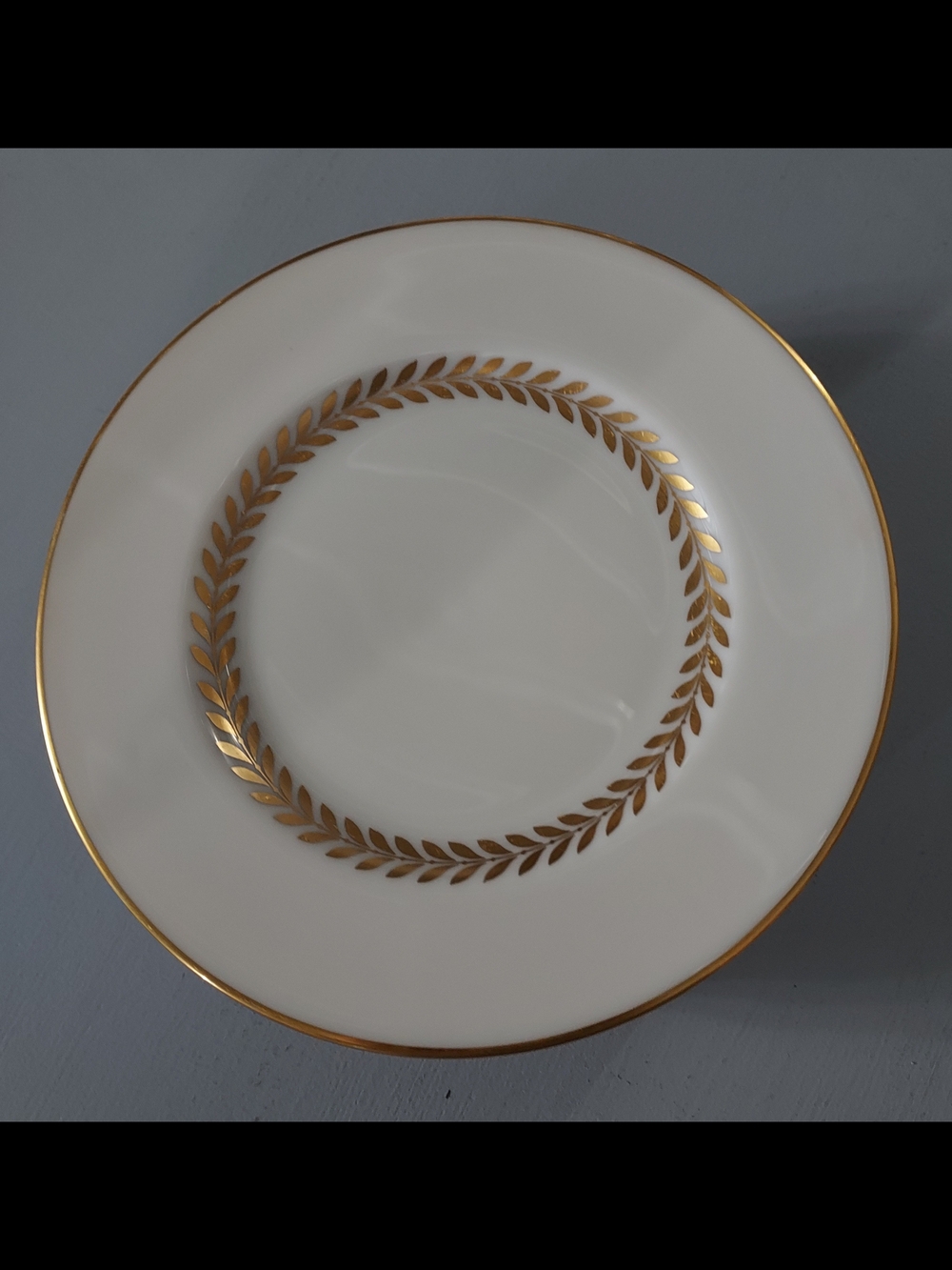 IMPERIAL BY LENOX BREAD AND BUTTER PLATES IVORY GOLD LEAF P338 USA SET OF 10